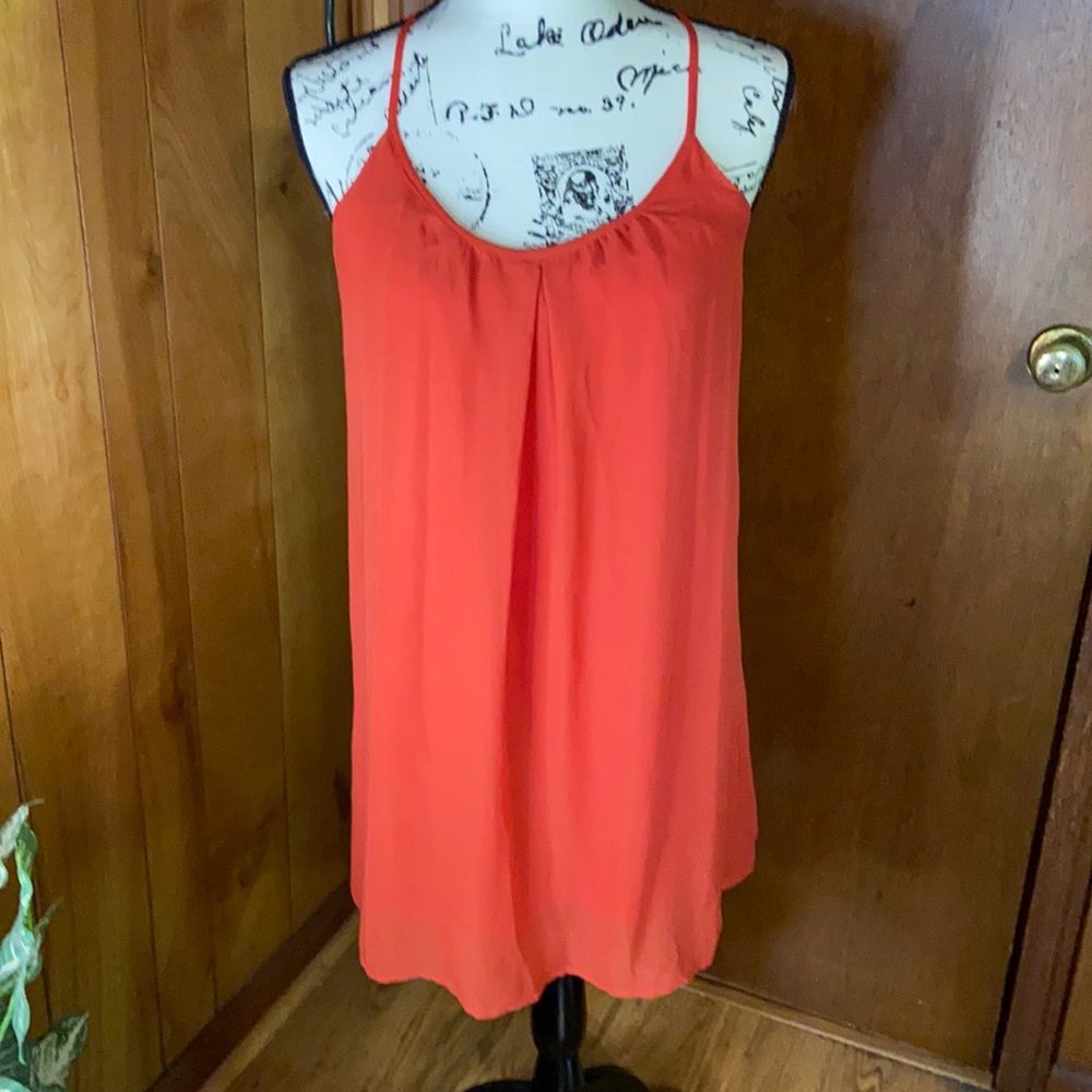 Freebird Red-orange Slip Dress